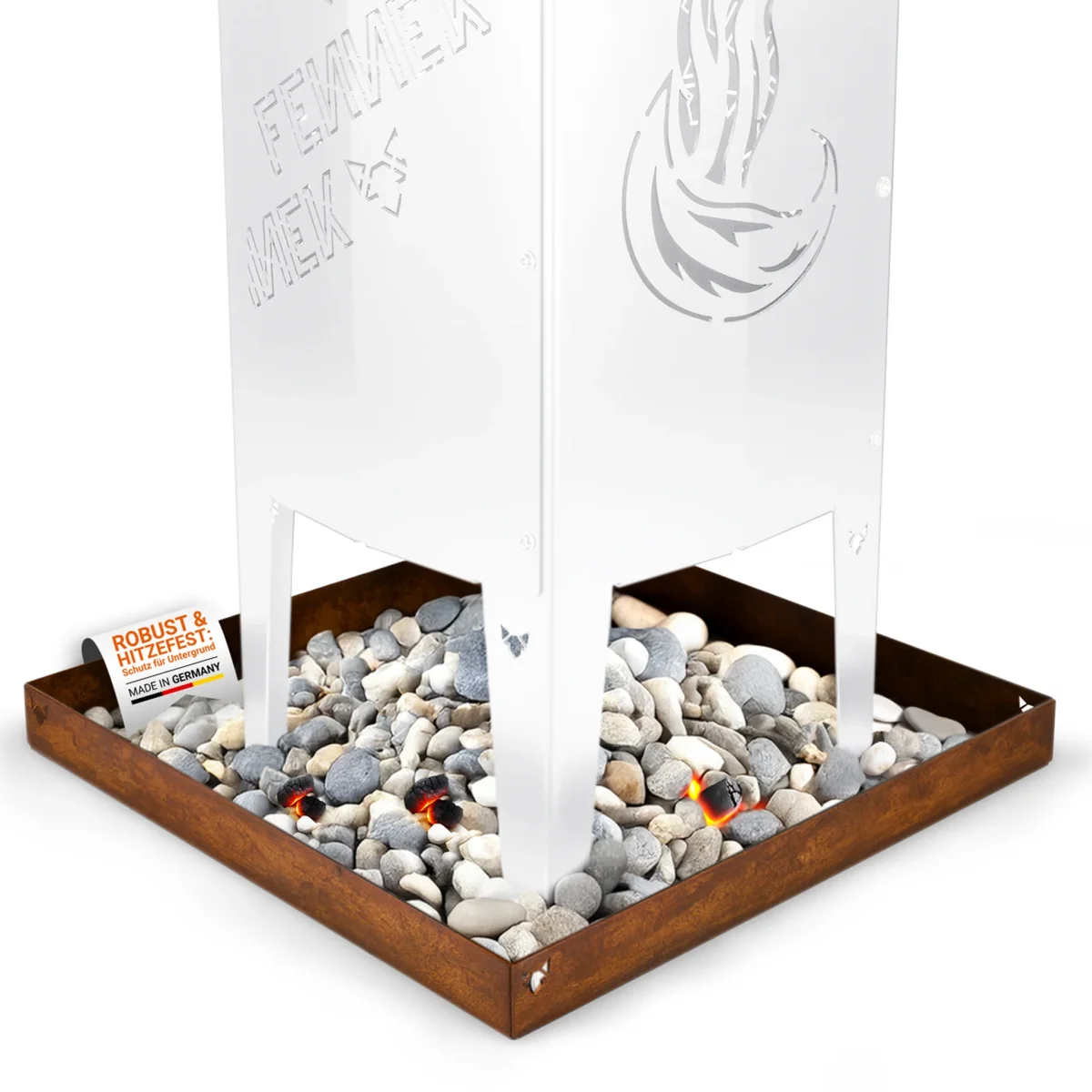 Aschewanne für Feuersäule aus Stahl – Bild 2